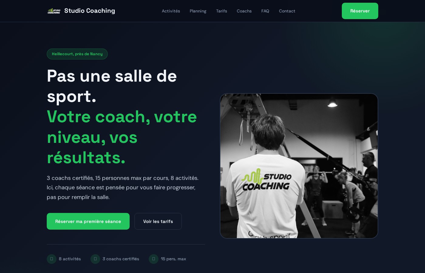 Capture du site Studio Coaching réalisé par WeClick