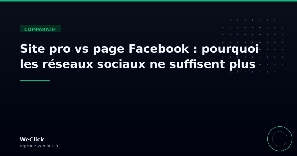 Site pro vs page Facebook : pourquoi les réseaux sociaux ne suffisent plus - WeClick